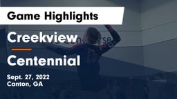Creekview  vs Centennial  Game Highlights - Sept. 27, 2022