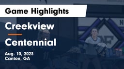 Creekview  vs Centennial  Game Highlights - Aug. 10, 2023