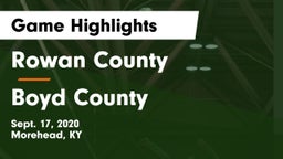 Rowan County  vs Boyd County  Game Highlights - Sept. 17, 2020
