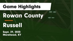 Rowan County  vs Russell  Game Highlights - Sept. 29, 2020