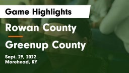 Rowan County  vs Greenup County  Game Highlights - Sept. 29, 2022