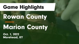 Rowan County  vs Marion County Game Highlights - Oct. 1, 2022