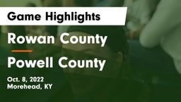 Rowan County  vs Powell  County  Game Highlights - Oct. 8, 2022