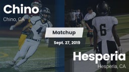 Matchup: Chino  vs. Hesperia  2019