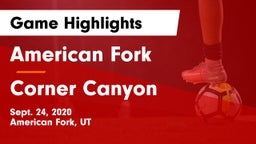 American Fork  vs Corner Canyon Game Highlights - Sept. 24, 2020