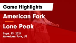 American Fork  vs Lone Peak  Game Highlights - Sept. 23, 2021