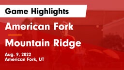 American Fork  vs Mountain Ridge  Game Highlights - Aug. 9, 2022