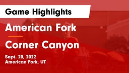 American Fork  vs Corner Canyon Game Highlights - Sept. 20, 2022