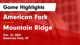 American Fork  vs Mountain Ridge  Game Highlights - Oct. 12, 2023