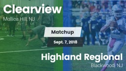Matchup: Clearview vs. Highland Regional  2018