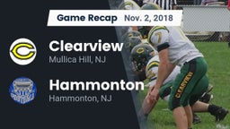 Recap: Clearview  vs. Hammonton  2018
