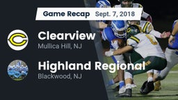 Recap: Clearview  vs. Highland Regional  2018