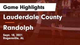 Lauderdale County  vs Randolph  Game Highlights - Sept. 18, 2021