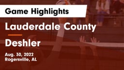 Lauderdale County  vs Deshler  Game Highlights - Aug. 30, 2022