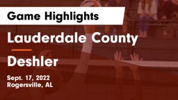 Lauderdale County  vs Deshler  Game Highlights - Sept. 17, 2022