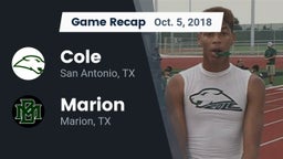 Recap: Cole  vs. Marion  2018