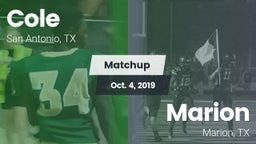 Matchup: Cole vs. Marion  2019