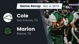 Recap: Cole  vs. Marion  2019