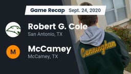 Recap: Robert G. Cole  vs. McCamey  2020