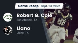 Recap: Robert G. Cole  vs. Llano  2022
