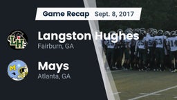 Recap: Langston Hughes  vs. Mays  2017