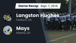 Recap: Langston Hughes  vs. Mays  2018