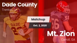Matchup: Dade County vs. Mt. Zion  2020