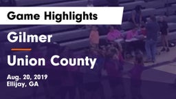 Gilmer  vs Union County Game Highlights - Aug. 20, 2019