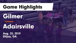 Gilmer  vs Adairsville  Game Highlights - Aug. 22, 2019