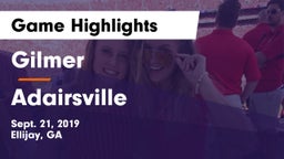 Gilmer  vs Adairsville Game Highlights - Sept. 21, 2019