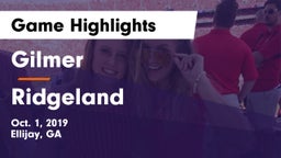 Gilmer  vs Ridgeland  Game Highlights - Oct. 1, 2019