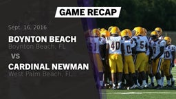 Recap: Boynton Beach  vs. Cardinal Newman  2016