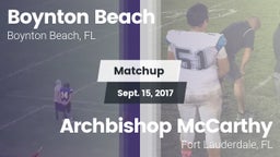 Matchup: Boynton Beach vs. Archbishop McCarthy  2017