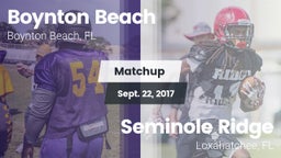 Matchup: Boynton Beach vs. Seminole Ridge  2017