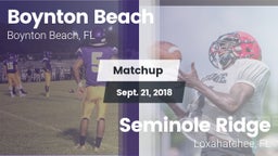 Matchup: Boynton Beach vs. Seminole Ridge  2018