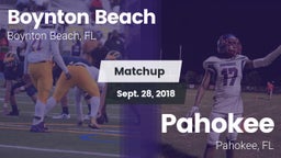 Matchup: Boynton Beach vs. Pahokee  2018