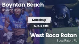Matchup: Boynton Beach vs. West Boca Raton  2019