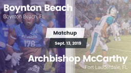 Matchup: Boynton Beach vs. Archbishop McCarthy  2019