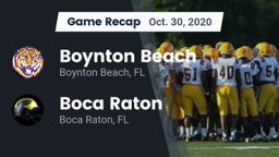 Recap: Boynton Beach  vs. Boca Raton  2020