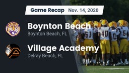Recap: Boynton Beach  vs. Village Academy  2020