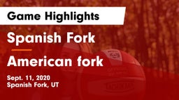 Spanish Fork  vs American fork  Game Highlights - Sept. 11, 2020