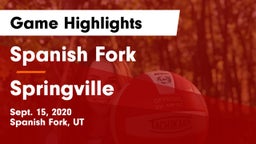 Spanish Fork  vs Springville  Game Highlights - Sept. 15, 2020