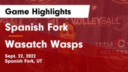 Spanish Fork  vs Wasatch Wasps Game Highlights - Sept. 22, 2022