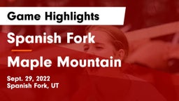 Spanish Fork  vs Maple Mountain  Game Highlights - Sept. 29, 2022