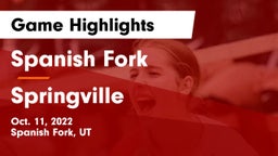 Spanish Fork  vs Springville  Game Highlights - Oct. 11, 2022