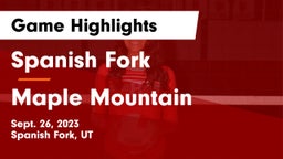 Spanish Fork  vs Maple Mountain  Game Highlights - Sept. 26, 2023