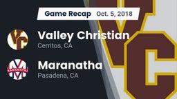 Recap: Valley Christian  vs. Maranatha  2018