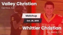 Matchup: Valley Christian vs. Whittier Christian  2018
