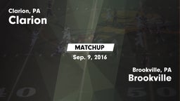 Matchup: Clarion vs. Brookville  2016
