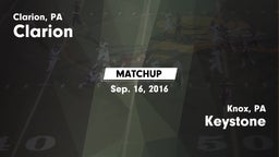 Matchup: Clarion vs. Keystone  2016